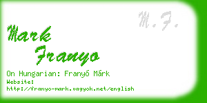 mark franyo business card