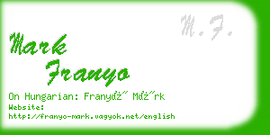 mark franyo business card